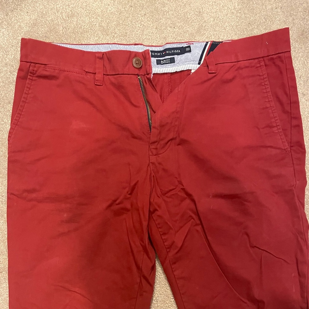 Tommy Hilfiger Slim Fit Chino Pants - Red